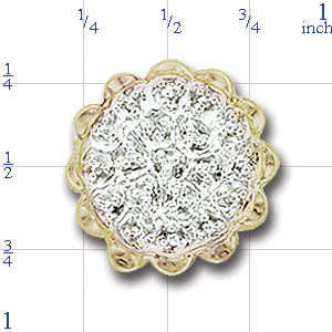 A2988 14K RHODOLITEIUM CLUSTER SLIDE WITH DIAMONDS 